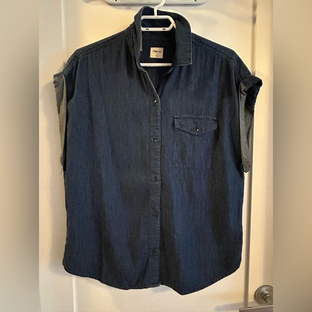 GAP Blue Button Down Shirt for Women